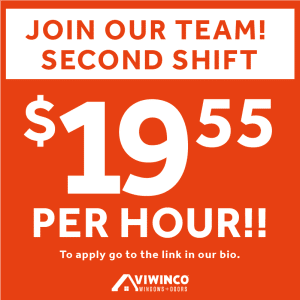 Join Our Team! Second Shift - $19.55 Per Hour. To apply go to the link in our bio.