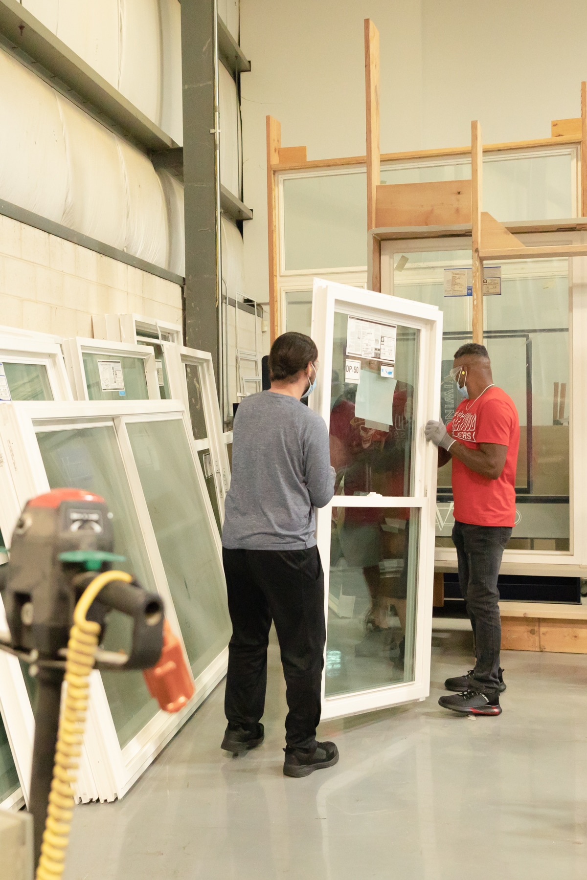 Viwinco team members training in glass facility.