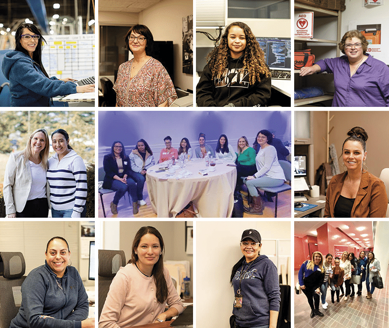Collage of professional portraits of various women employees at Viwinco