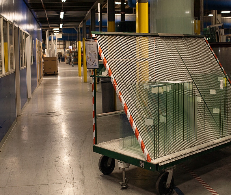 Glass storage located within Viwinco glass facility.