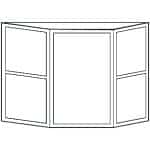 Diagram of Viwinco 30 degree double-hung, picture, double-hung window.