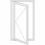 Diagram of open casement awning Viwinco window.