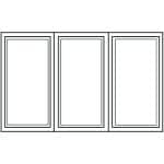 Drawing of three-panel picture and transom Viwinco window.