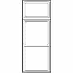 Transom window over single or double-hung Viwinco windows drawing.