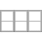 Triple single or double-hung Viwinco window drawing.